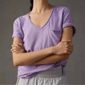 NWT Anthropologie T.la Classic Pocket T-Shirt Short Sleeve Purple (XS) (BNWT)